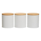 Set Of Three White Canisters | Alton
