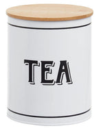 White Metal Tea Canister | Grocer