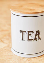 White Metal Tea Canister | Grocer