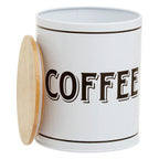 White Metal Coffee Canister | Grocer