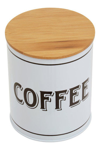 White Metal Coffee Canister | Grocer