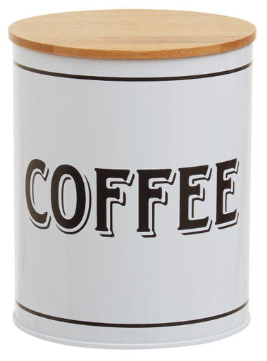 White Metal Coffee Canister | Grocer