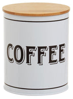 White Metal Coffee Canister | Grocer
