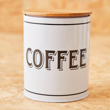 White Metal Coffee Canister | Grocer