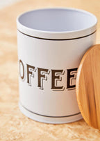 White Metal Coffee Canister | Grocer