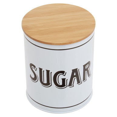 White Metal Sugar Canister | Grocer