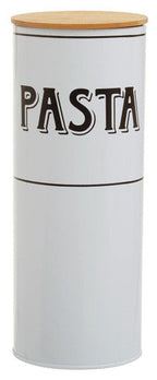 White Metal Pasta Canister | Grocer