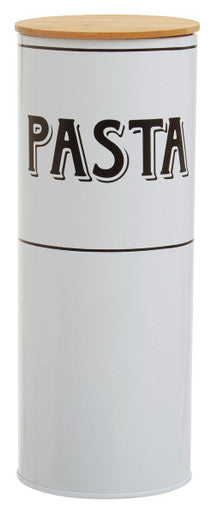 White Metal Pasta Canister | Grocer