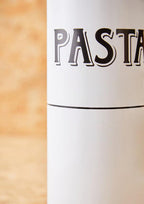 White Metal Pasta Canister | Grocer