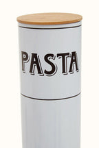 White Metal Pasta Canister | Grocer