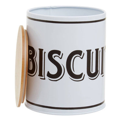White Metal Biscuit Canister | Grocer