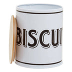 White Metal Biscuit Canister | Grocer