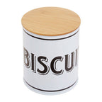 White Metal Biscuit Canister | Grocer