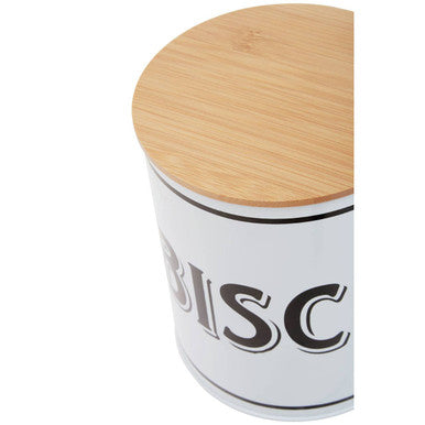 White Metal Biscuit Canister | Grocer