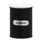 Black Enamel Coffee Canister with White Marble Lid | Liberty