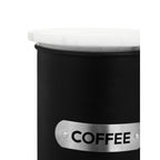Black Enamel Coffee Canister with White Marble Lid | Liberty