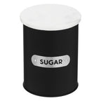 Black Enamel Sugar Canister with White Marble Lid | Liberty