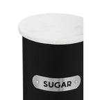 Black Enamel Sugar Canister with White Marble Lid | Liberty