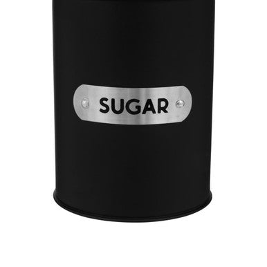 Black Enamel Sugar Canister with White Marble Lid | Liberty