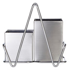 Stainless Steel 2 Compartment Silver Cutlery Caddy | Cutlery Caddy 2 Compartment