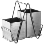 Stainless Steel 2 Compartment Silver Cutlery Caddy | Cutlery Caddy 2 Compartment
