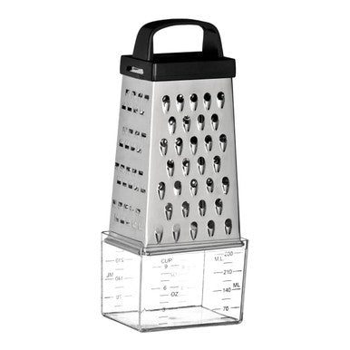 4 Sided Grater with Collection Compartment | Silver Kitchenware