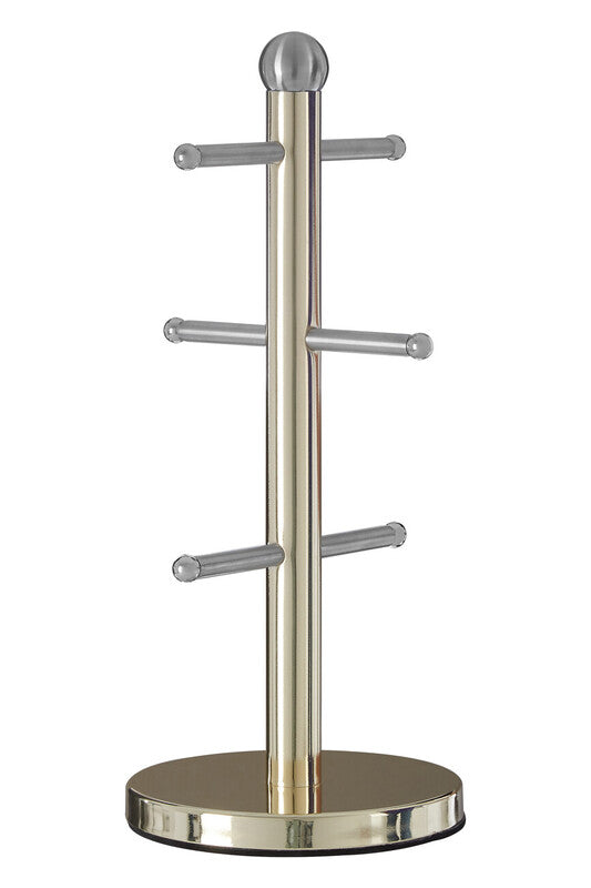 6 Cup Gold Finish Mug Tree | Hirano