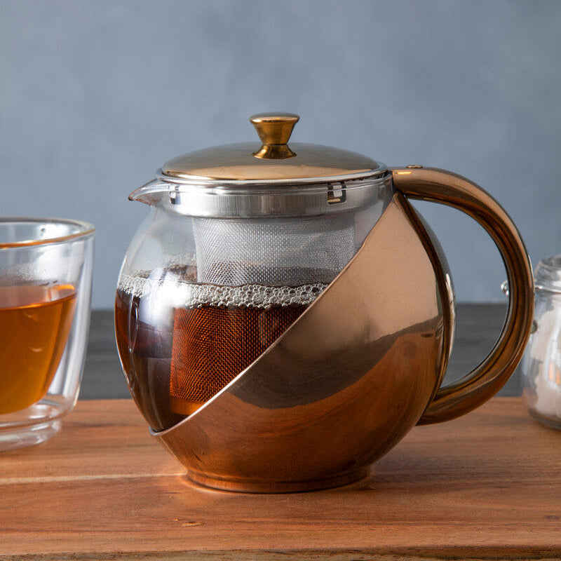 Stainless Steel Teapot with Copper Finished Infuser | Fuso