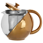 Fuso  Gold Finish Glass 600 ml Teapot With Infuser