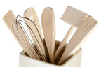 Cream Utensil Holder with 6 Utensils | Vintage Home