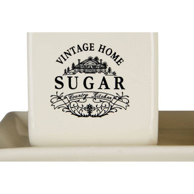 Cream Square Sugar and Milk Set | Vintage Home