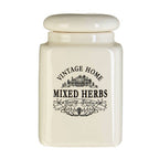 Set of Six Cream Spice Jars | Vintage Home
