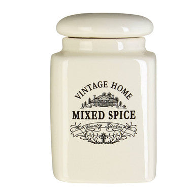 Set of Six Cream Spice Jars | Vintage Home