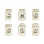 Set of Six Cream Spice Jars | Vintage Home