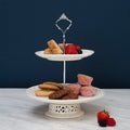 2 Tier Cake Plate | Ceramic Lace