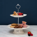 2 Tier Cake Plate | Ceramic Lace
