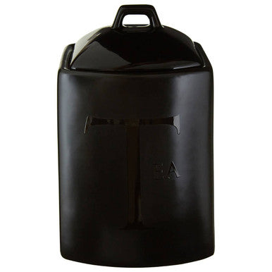 Stoneware Tea Canister | Black Text