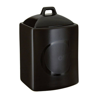 Stoneware Coffee Canister | Black Text