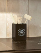 Black Utensil Holder with 6 Utensils | Vintage Home