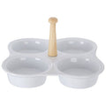 4 Section White Ceramic Snack Dish | Dela