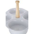 4 Section White Ceramic Snack Dish | Dela