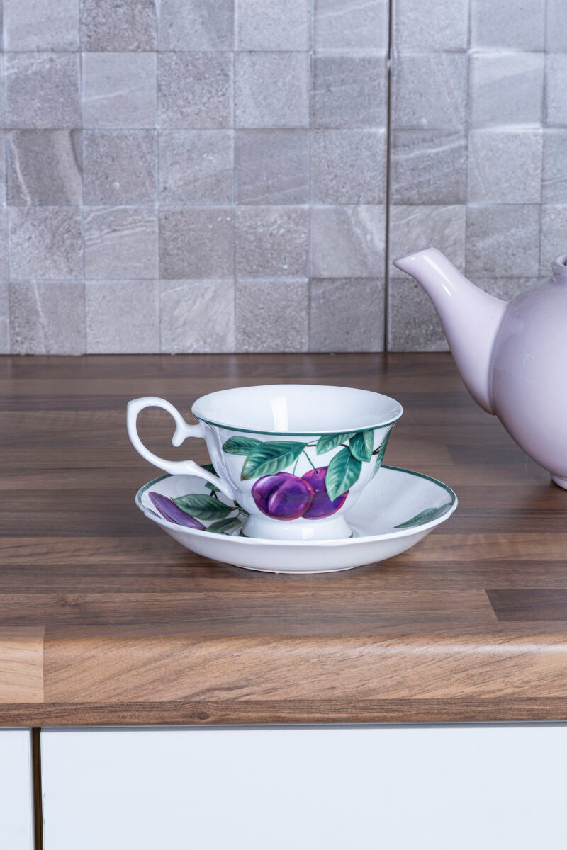 Sugar Plum Cup and Saucer | Orchard Fruits