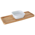 Bamboo Snack Tray With White Dipping Bowl | Aleki