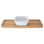 Bamboo Snack Tray With White Dipping Bowl | Aleki