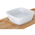 Bamboo Snack Tray With White Dipping Bowl | Aleki