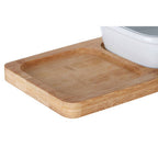 Bamboo Snack Tray With White Dipping Bowl | Aleki