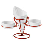 French Fry Cone with 2 Dip Dishes on Red Stand | Hollywood