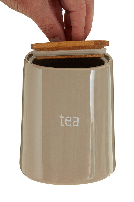 Beige Ceramic Tea Canister | Fletcher