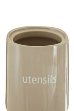 Beige Ceramic Utensils Holder | Fletcher
