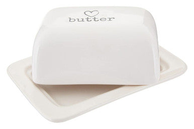White Ceramic Butter Dish | Charm